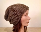 Speckled Brown Slouch Hat, Slouchy Beanie, Hipster Hat, Mens Hat, Womens Hat, Crochet Slouch, Crochet Beanie, Winter Accesories Fall Fashion