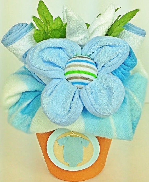 Baby Clothing Boy Gift Bouquet. Baby Boy by DiaperCakesbyRuby