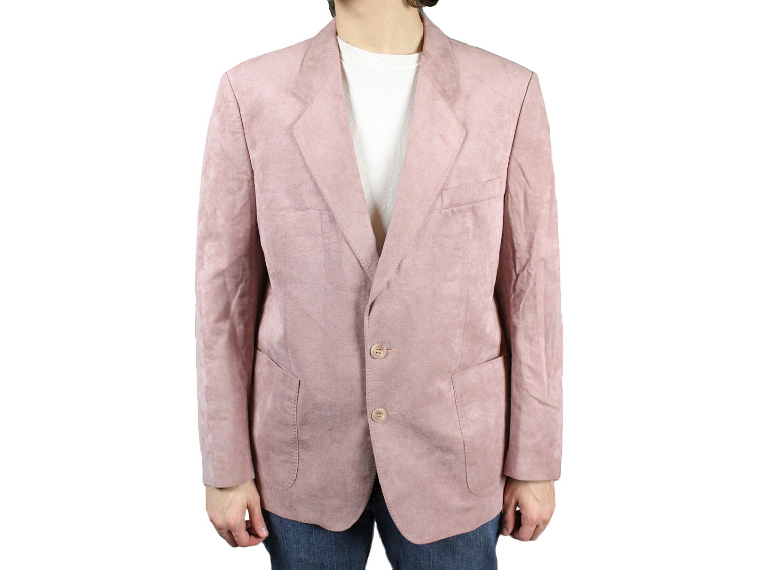Mens Vintage Blazer Sz 40R Light Mauve Pink Faux by HepCatClothes