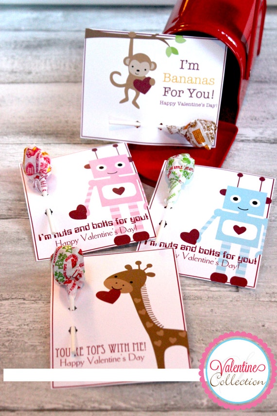 Lollipop Valentine Lollipop holders DIY Printable Valentine