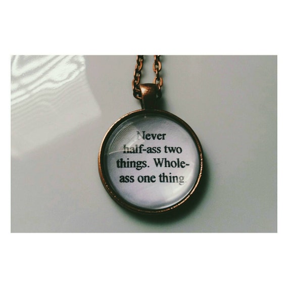 Half Ass Ron Swanson Quote Necklace Parks And Recreation