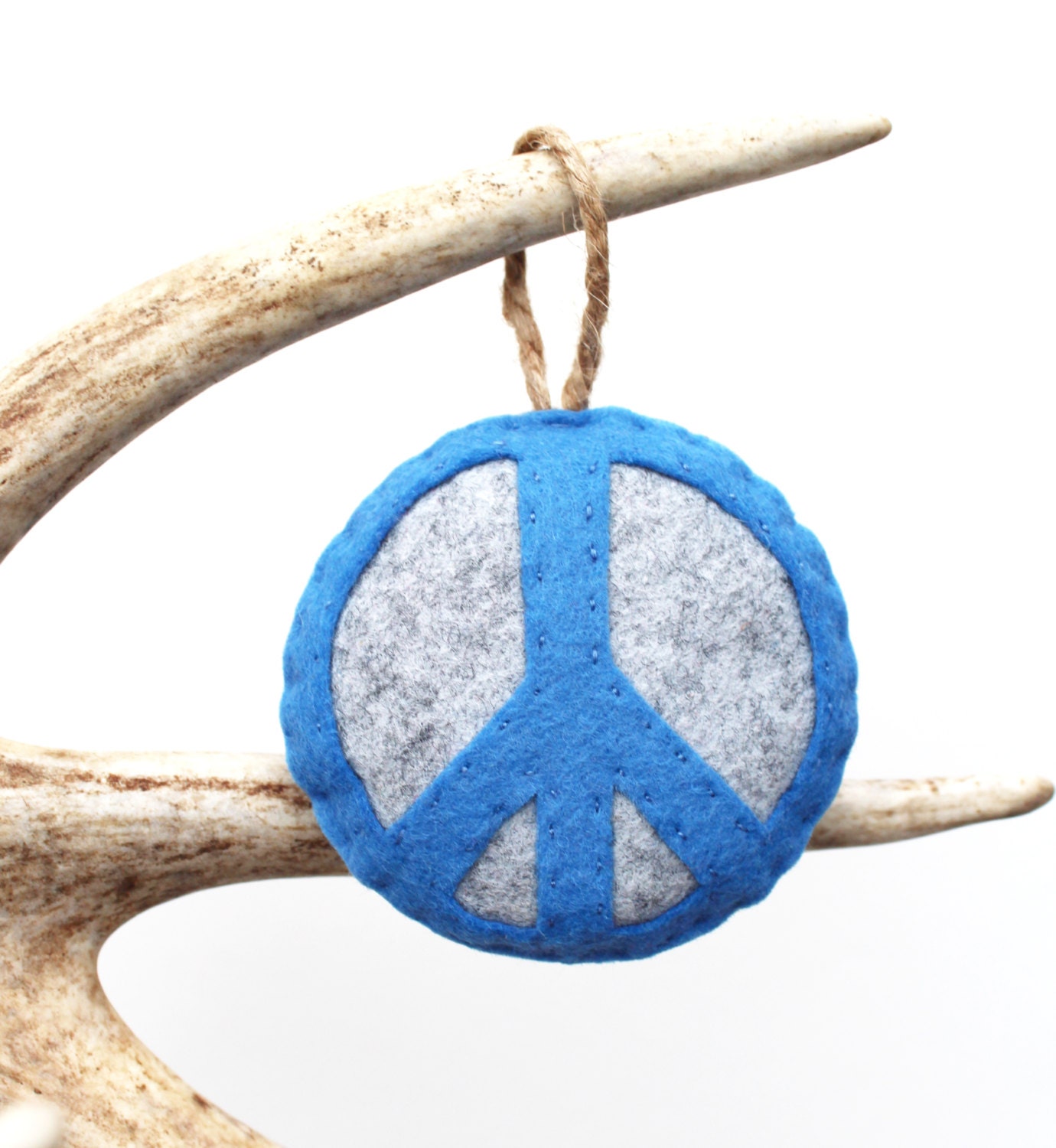 Peace Sign Felt Christmas Ornament (Made to Order)