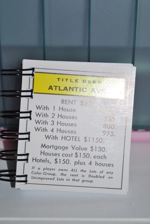 Atlantic Ave Monopoly Notebook