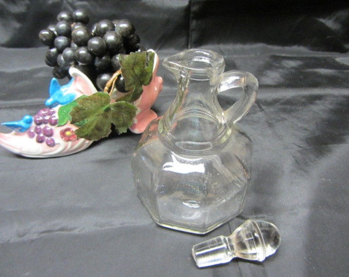 Depression Glass Hazel Atlas Cruet Vinegar Bottle K 802, Vinegar Cruet Bottle with Lid, Atlas Cruet, Salad Dressing Cruet, Table Cruet Glass