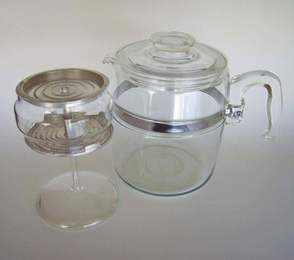 Vintage Pyrex Coffee Percolator 9 cup glass stovetop 7759 B