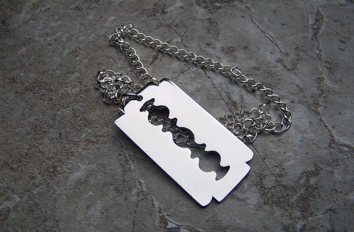 Razor Blade Necklace Mens Necklace Razor Blade Jewelry Unisex