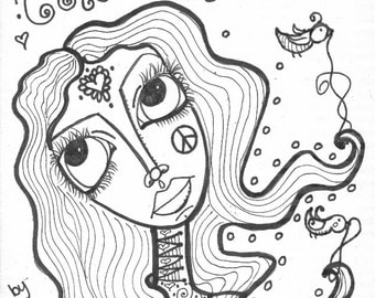 Hippie Art Coloring Pages Sketch Coloring Page