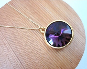 The Purple Hoop Necklace in Platinum (46cm) main image 0