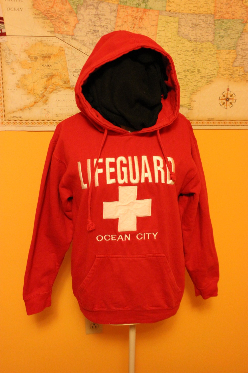 Vintage Ocean City Maryland Lifeguard Hooded Sweatshirt