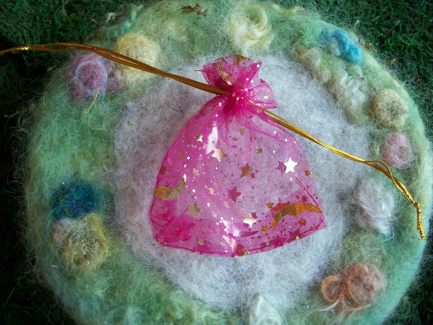 Tiny Pink Organza Bag Pixie Dust Pouch Loot Bag by FairiesWelcome