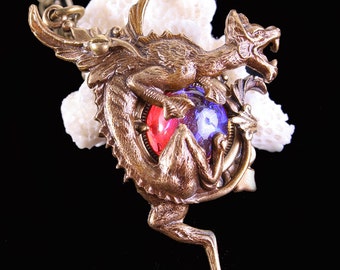 Steampunk Dragon Necklace Dragons Breath Necklace Dragons Breath Opal Necklace Dragon Necklace