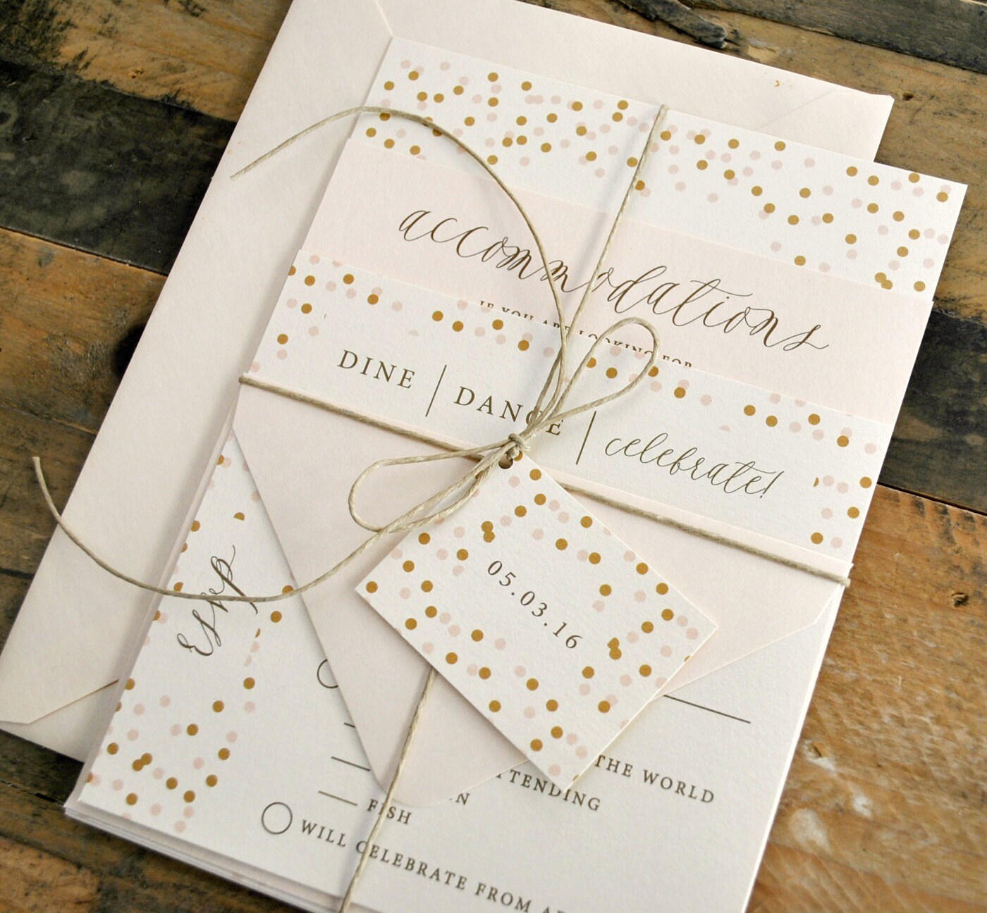 Ashton Dots Confetti Wedding Invitation Suite with by lvandy27