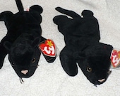 Black Panther Stuffed Animal - Ty Beanie Babie Velvet the Cat - Woodland Nursery Decor Forrest Animal Baby Shower Gifts