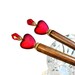 Romantic Red Heart Hair Sticks, Accessories For Long Hair, Valentine's Day, PAIR