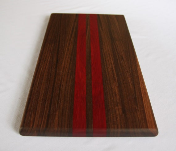Walnut & Bloodwood Cutting Board by OneTreeWoodworking on Etsy