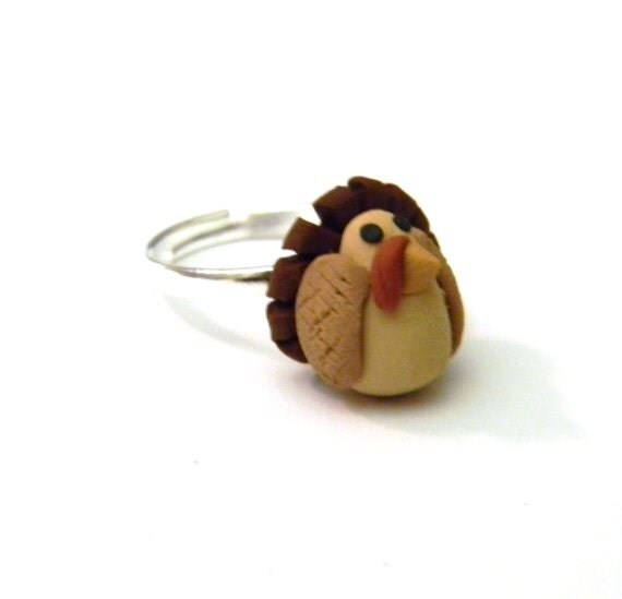 Items similar to Handmade Turkey Adjustable Ring Thanksgiving Holiday