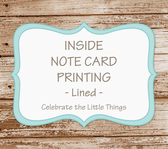 Inside Note Card Printing - Add Lines, Lined - Notecards, Stationery Il_570xn