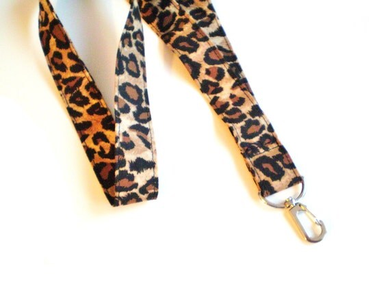 Leopard Fabric Lanyard Leopard ID Badge Holder Animal Print