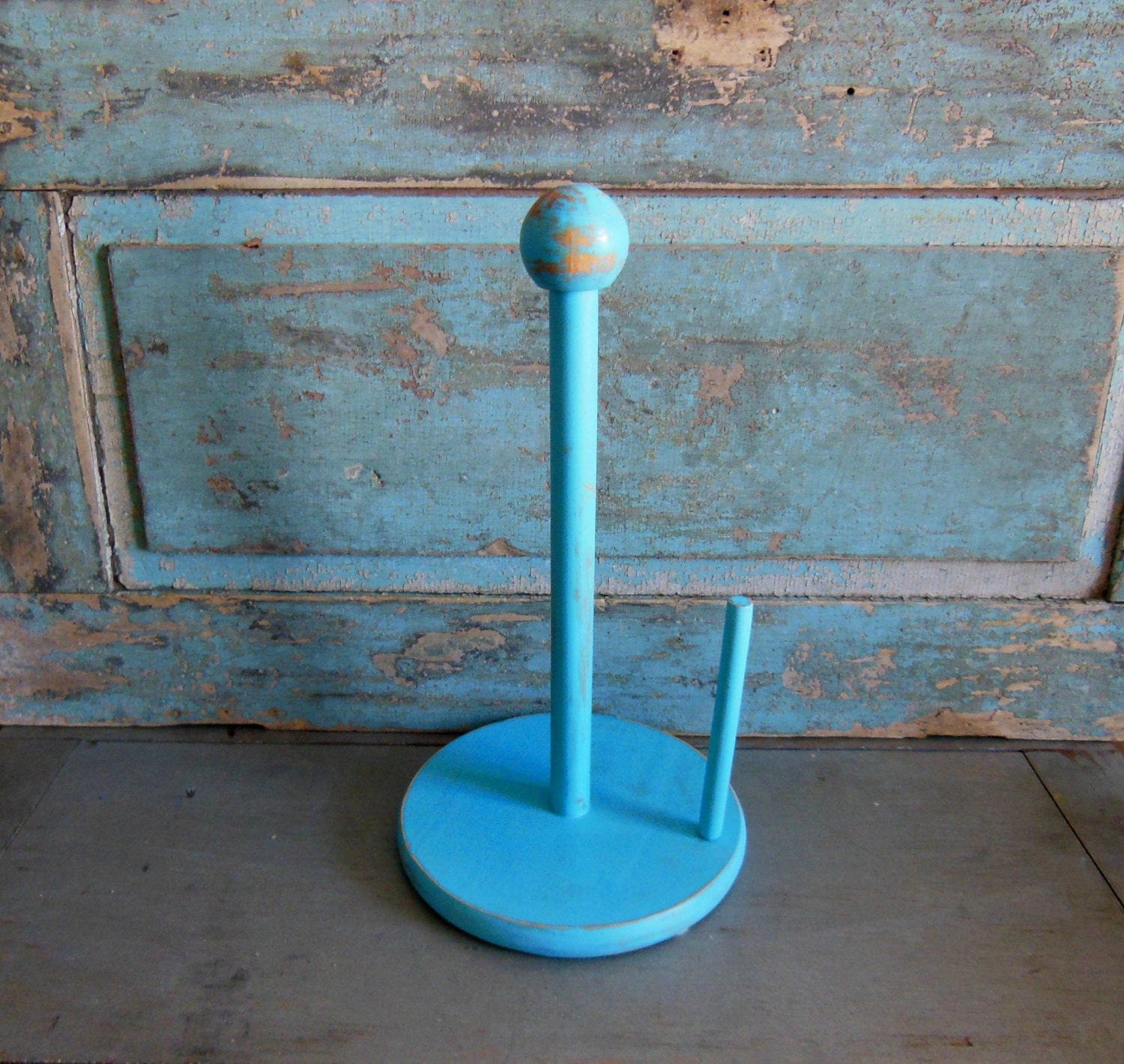 Turquoise Paper Towel Holder Painted by turquoiserollerset on Etsy