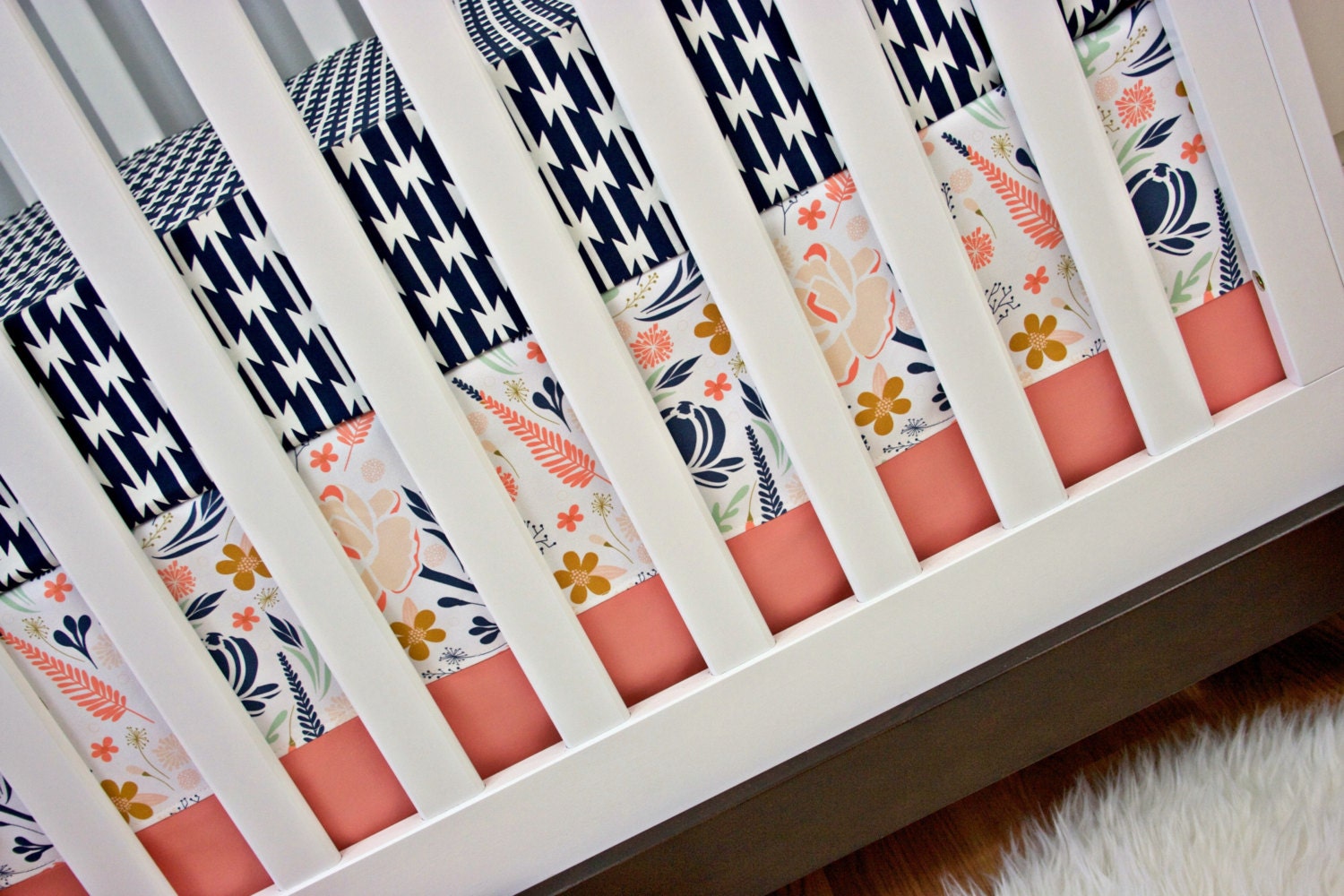 Floral Crib bedding Girl Aztec Nursery Bedding by modifiedtot