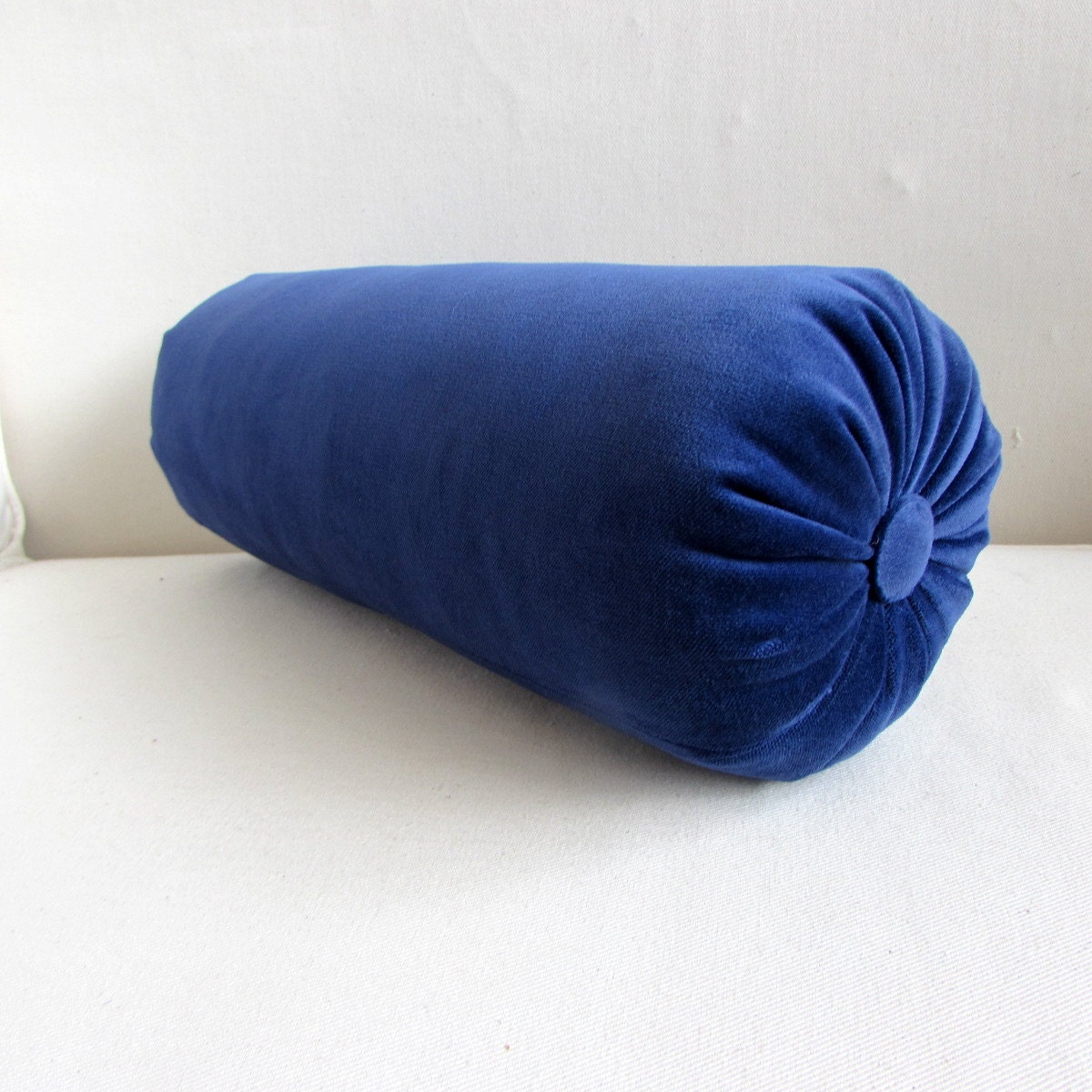 SINGLE navy blue decorative bolster pillow by theBolsterQueens