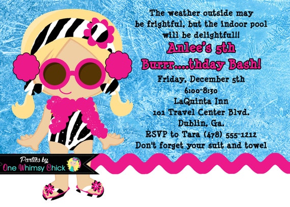 Indoor Pool Party Invitation Wording 3