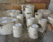 White Birch Tealites Candle Holders Perfect for Weddings, Christmas Decorations, Centerpieces
