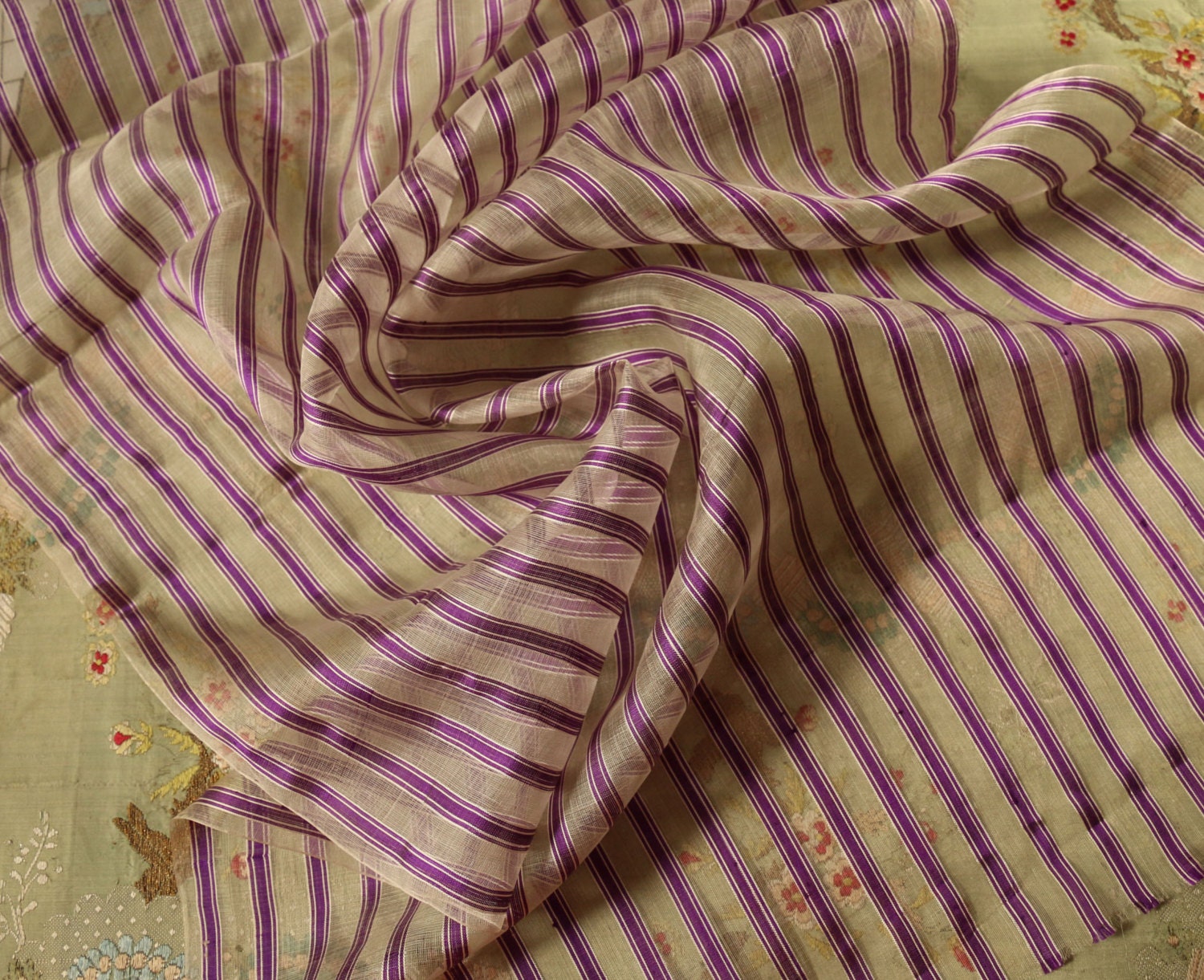 RESERVED Rare antique gossamer silk organza fabric 1/2 yard