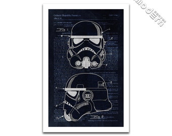 Storm Trooper Helmet Patent Art - Star Wars Patent Design Giclee on archival matte paper