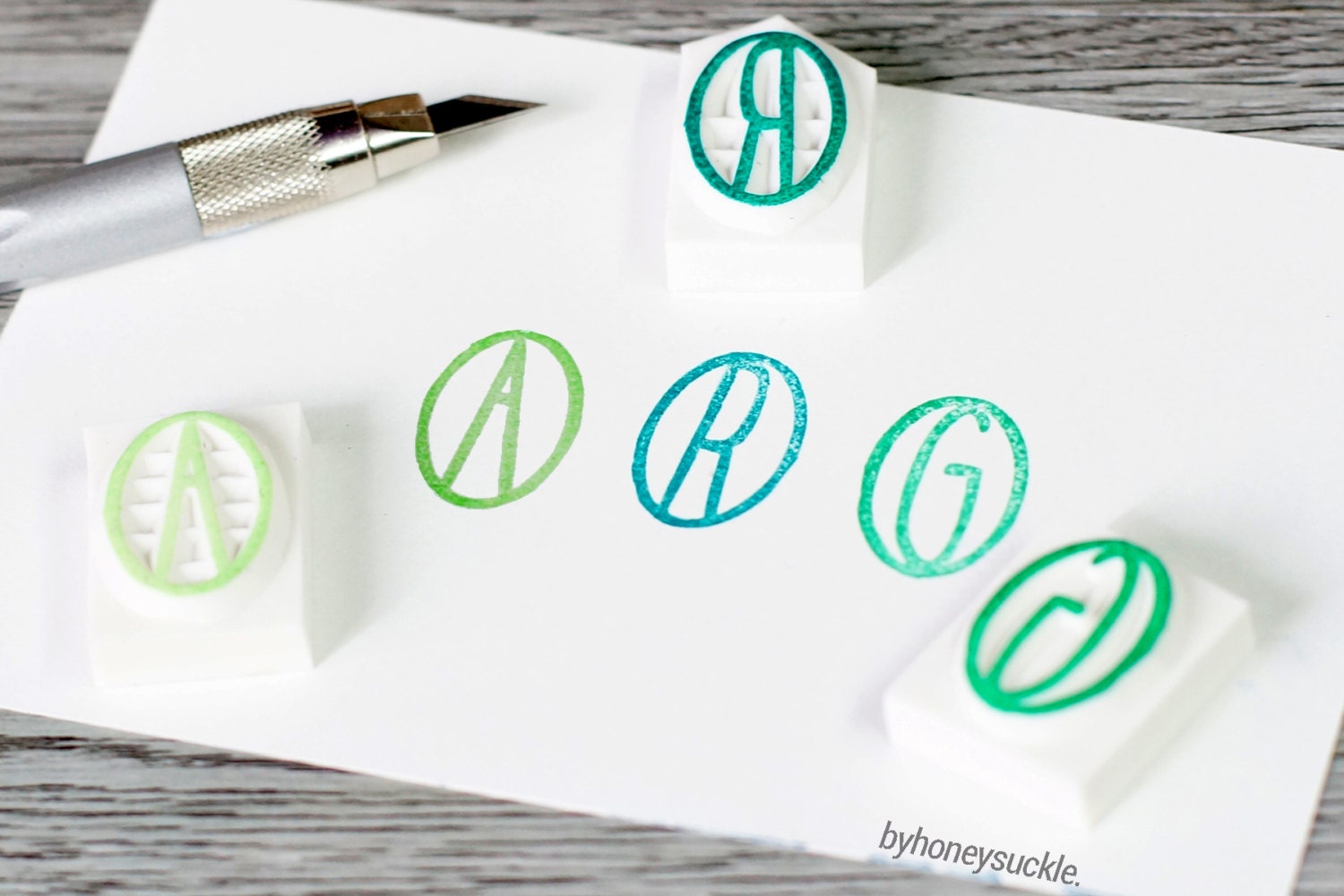 monogram stamp initial stamp wedding initial by byhoneysuckle