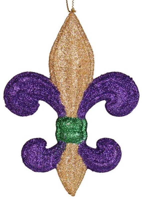 4 Purple Gold Green Fleur De Lis Mz166352 Wreath