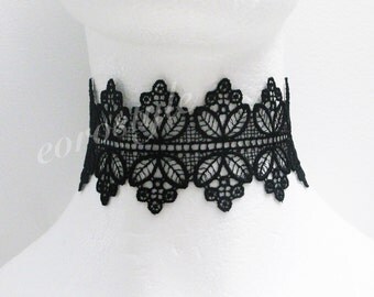 Victorian Gothic Choker, Black Lace Choker Necklace Black Choker Bridal Necklace Lace Choker Necklace, Women's Fashion Jewelry Holiday Gift