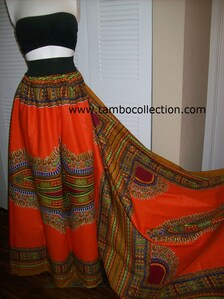 Orange color dashiki print fabric wholesale 6 yards/ Dashiki clothing ...