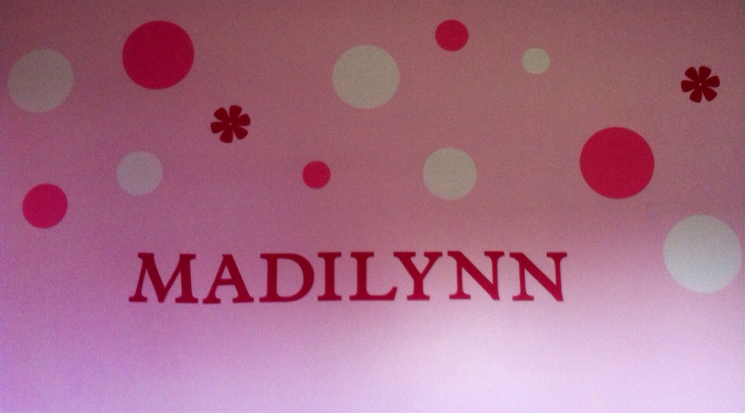 PERSONALIZED NAME Vinyl polka dot decals baby nursery white