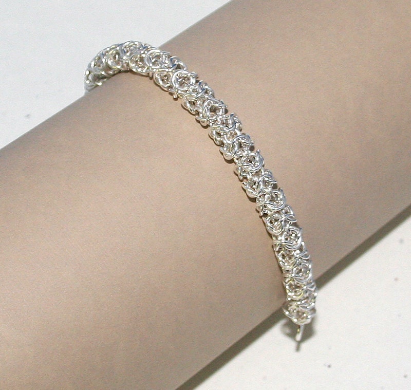 Handmade Sterling Silver Turkish Rope Chain Maille Bracelet