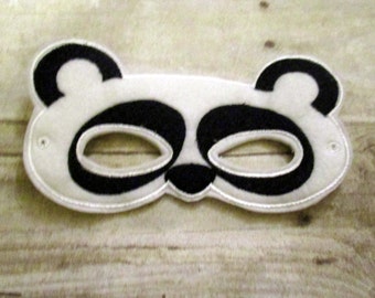 Felt Panda Mask, Mask, Kids Mask, Animal Mask, Felt Kids Mask, Dress Up mask, Child Mask, Felt Mask, Embroidered Mask, Kids Costue Mask,