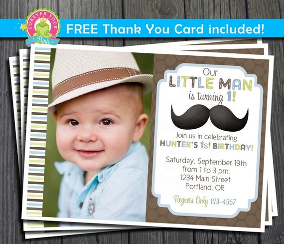 Little Man Invitation / Little Man Party Invite / Little Man Birthday Invitation / Little Man First Birthday / Little Man Birthday Il_570xn