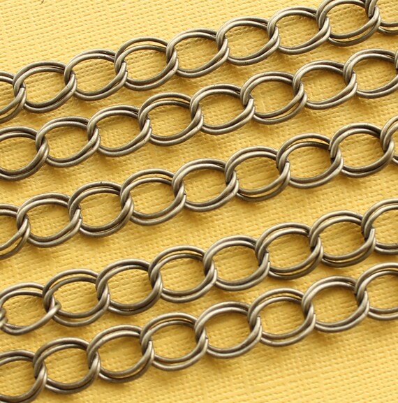 Double Link Chain with an Antique Bronze Finish 12mm x 9mm