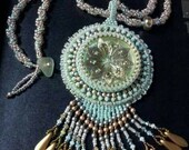 CZECH MATE Bead Embroidered Czech Button Necklace