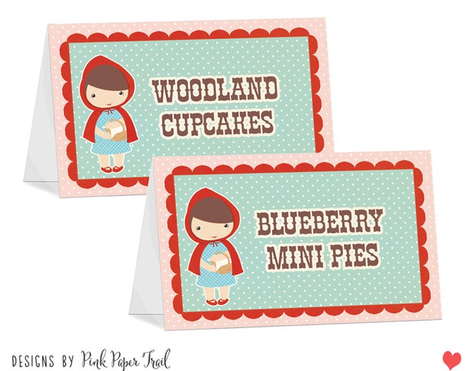 Little Red Riding Hood / Woodland Food Tent Cards / Food Labels / Buffet Labels - Print your own