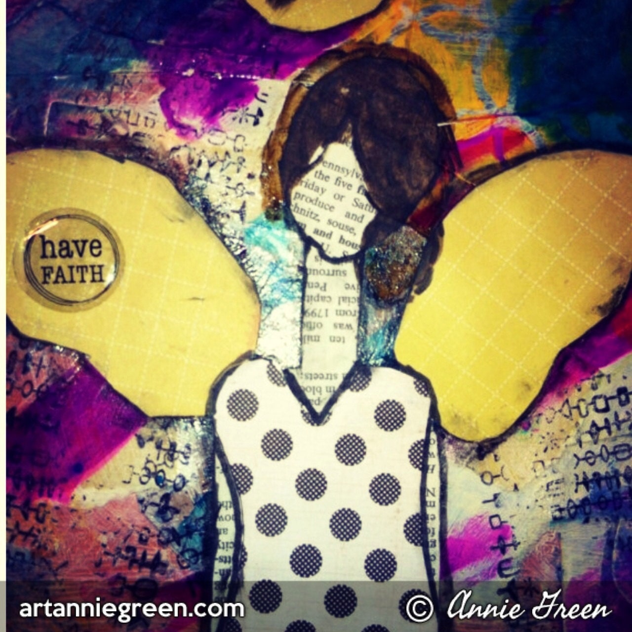 Mixed Media Angel Art by CraftyArtist on Etsy