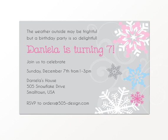 Snowflake Invitation - Winter Wonderland Party Invitation by 505 Design, Inc Il_570xn