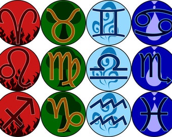 Items similar to 12 western zodiac signs on Etsy