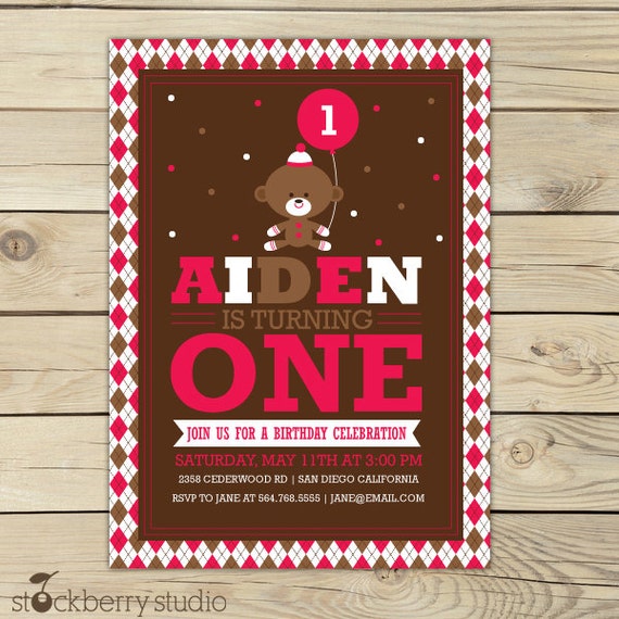 Sock Monkey Birthday Invitation - Red and Brown Sock Monkey Invite - Boy Monkey Birthday Invitation Printable Il_570xn