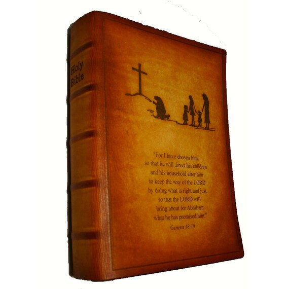 Personalized Leather Silhouette Family Bible