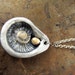 Pendant Necklace Impression of Shell with Freshwater Pearl