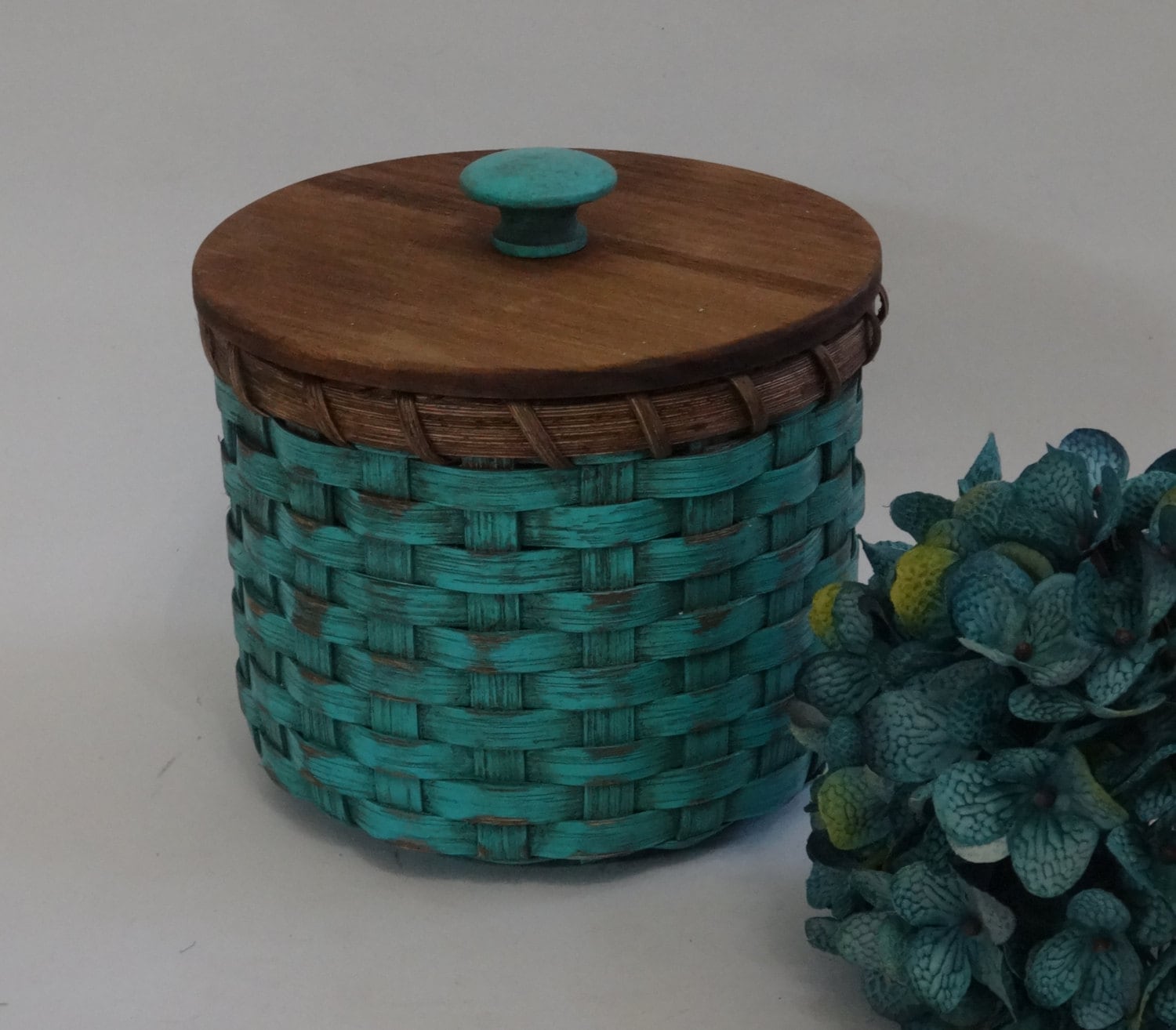 Toilet Paper Basket-Basket with a Lid-Painted Basket-Storage