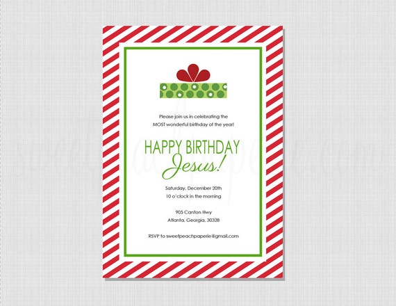 Items similar to Happy Birthday Jesus: Printable Invitation