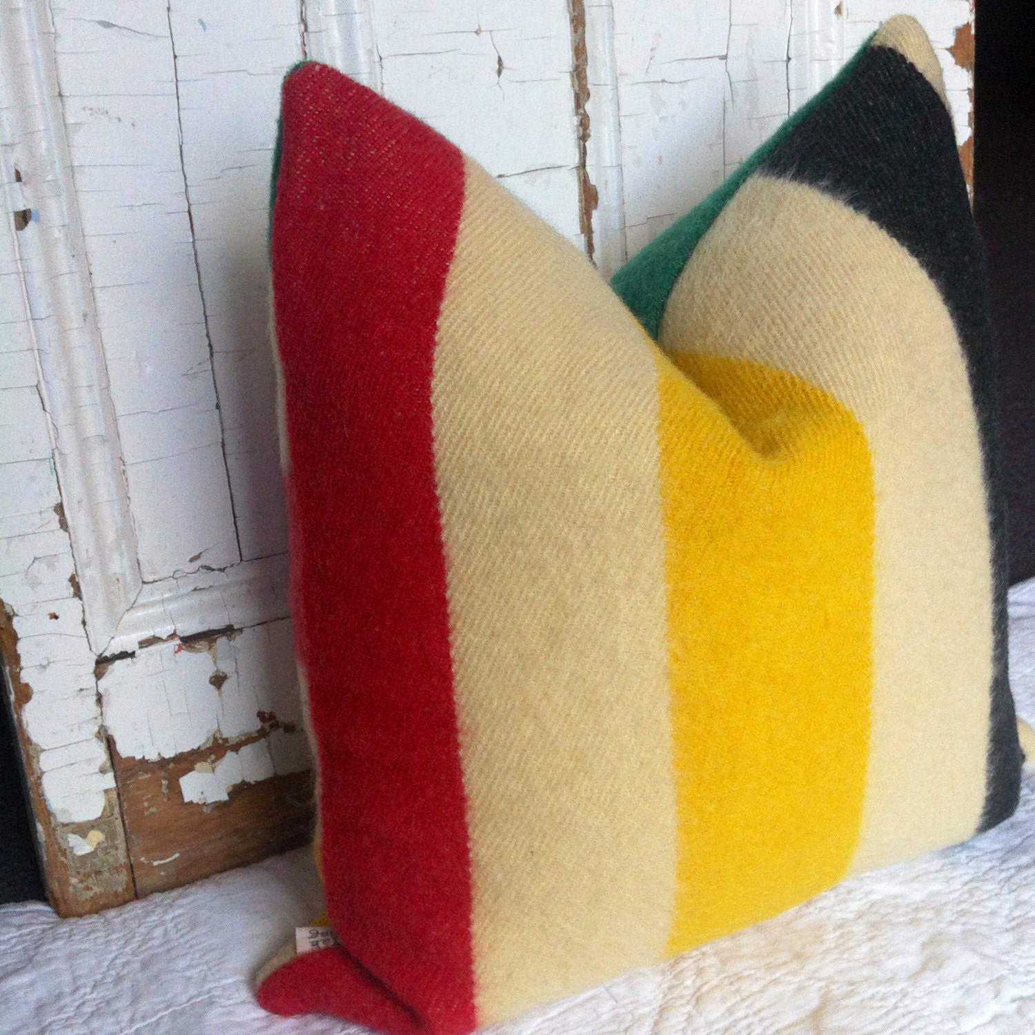 HUDSON reconstructed hudson bay blanket pillow case 18x18