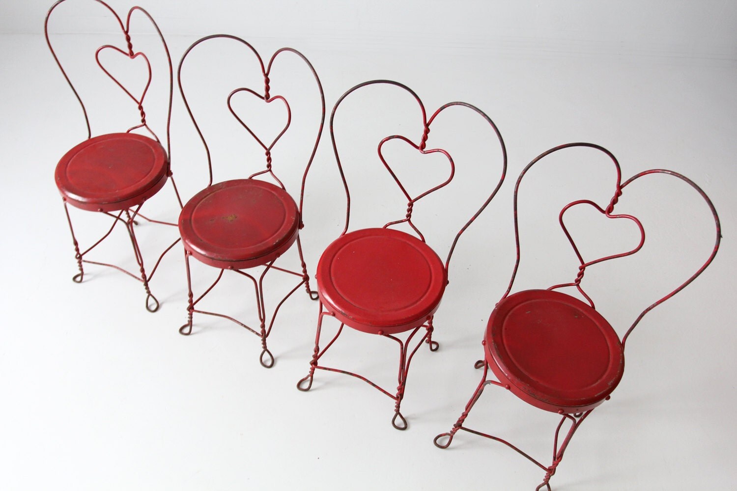 vintage ice cream parlor table set with 4 chairs red outdoor